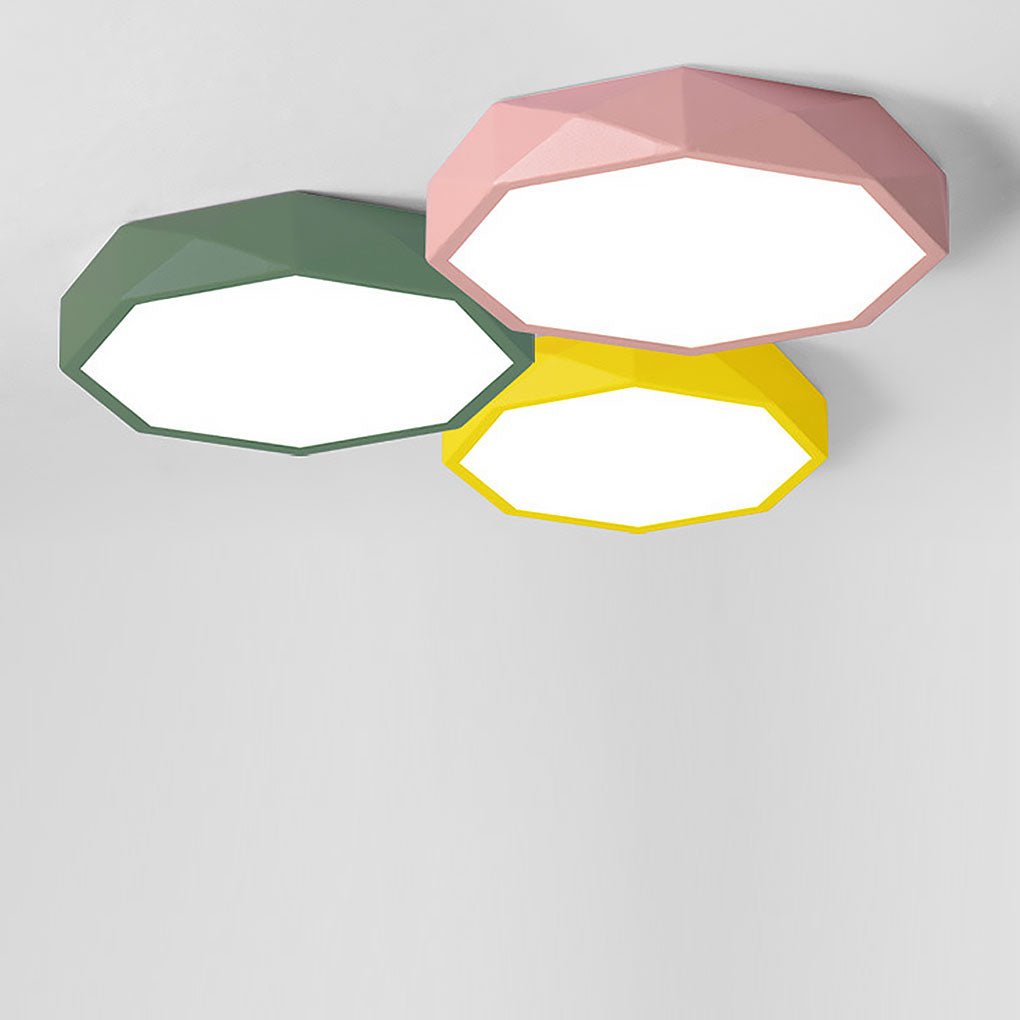 Modern Geometric Globe Flush-Mount Ceiling Light — Metal & PVC, 20W LED, Dimmable, Remote Control, 3000K–5400K, 16"