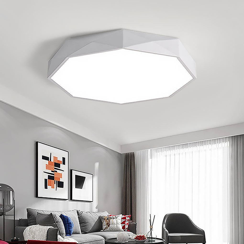 Modern Geometric Globe Flush-Mount Ceiling Light — Metal & PVC, 20W LED, Dimmable, Remote Control, 3000K–5400K, 16"
