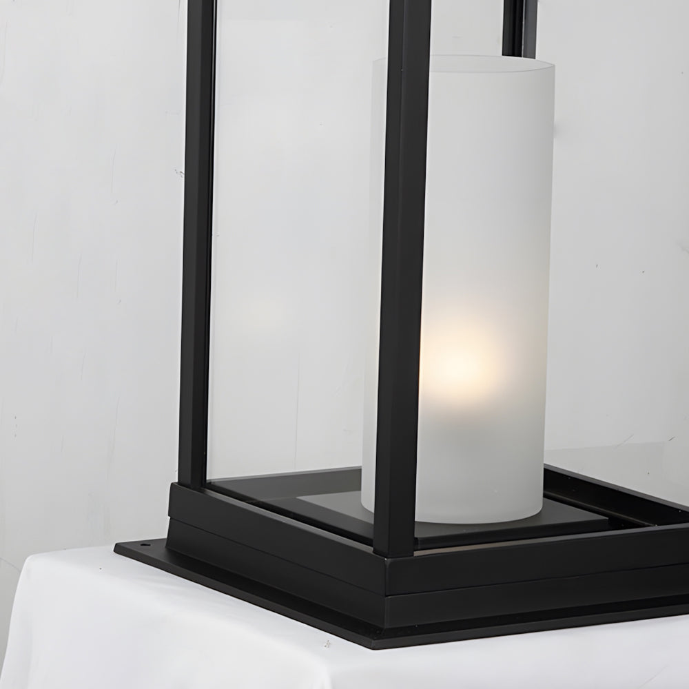 Modern Minimalist Outdoor Lantern — Die-Cast Aluminum and Glass, E27, 7W LED, IP54 Weatherproof, 3000K Warm White