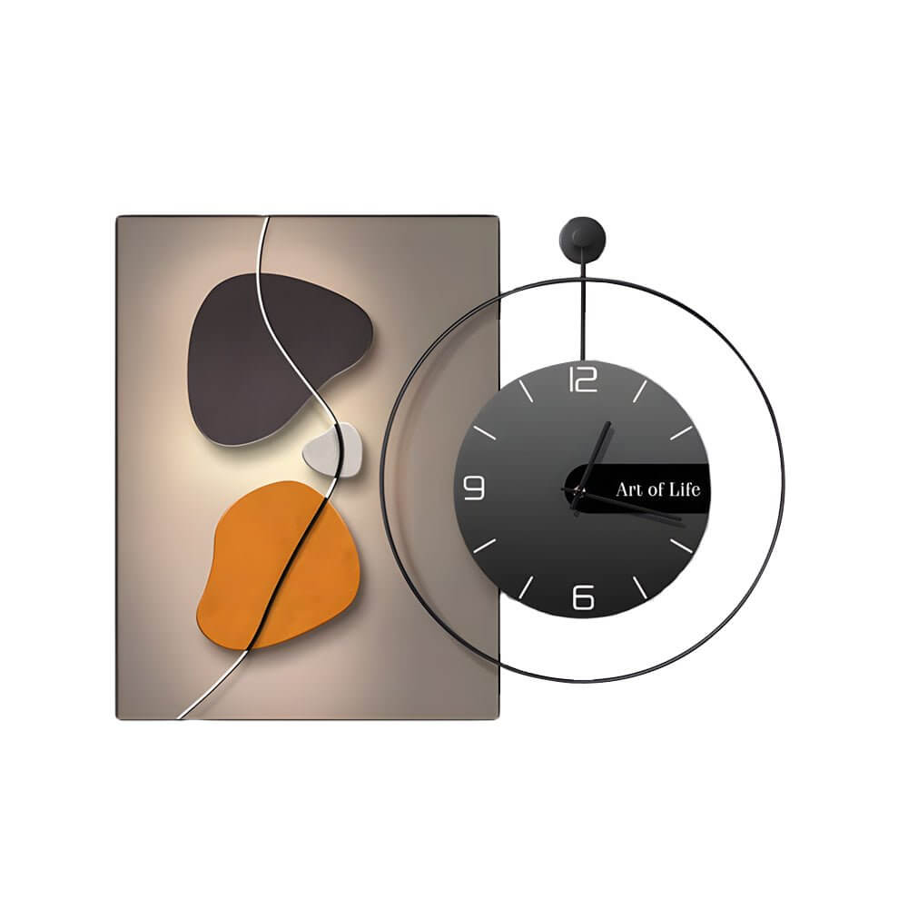 geometric silent wall clock canvas art decorative wall decor