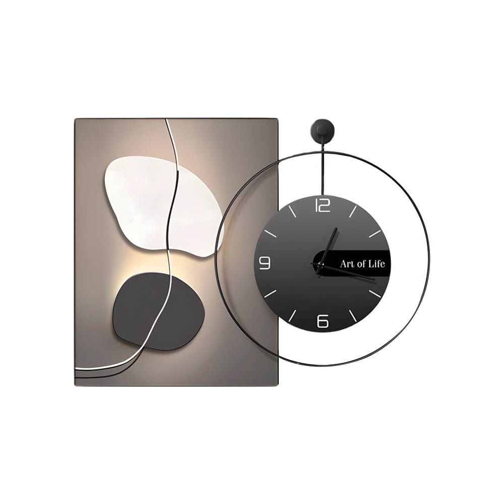 geometric silent wall clock canvas art decorative wall decor