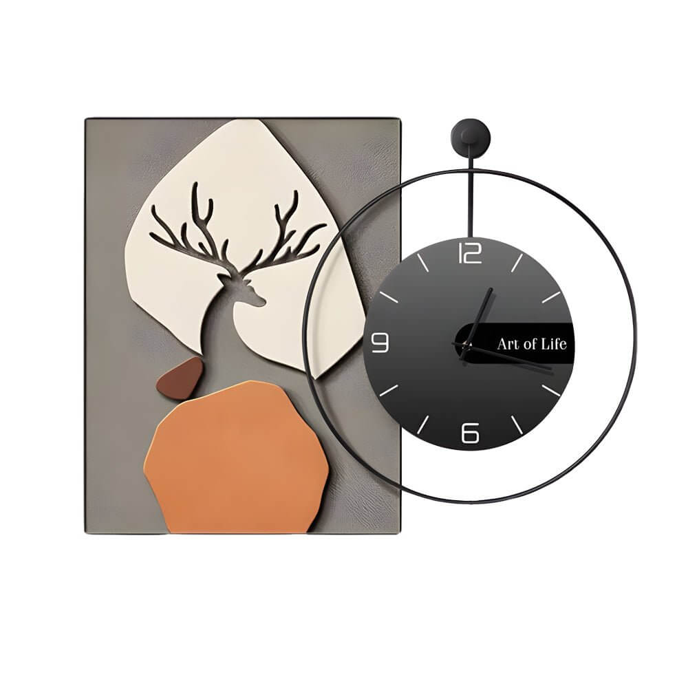geometric silent wall clock canvas art decorative wall decor
