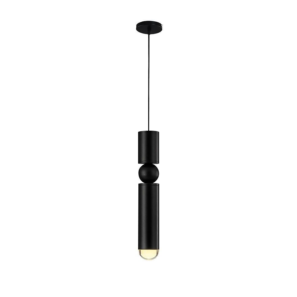 Cylindrical Mini Pendant — Electroplated Metal, LED, 2" × 14", 47" Adjustable Cord, E26/E27