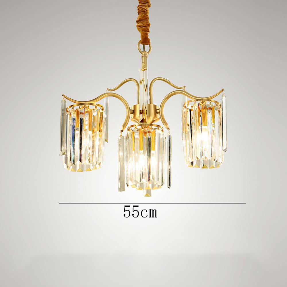 Modern Classical Crystal Chandelier — Copper and Gold, Glass and Crystal Accents, LED, 4- to 11-Light, 22"–39" Diameter
