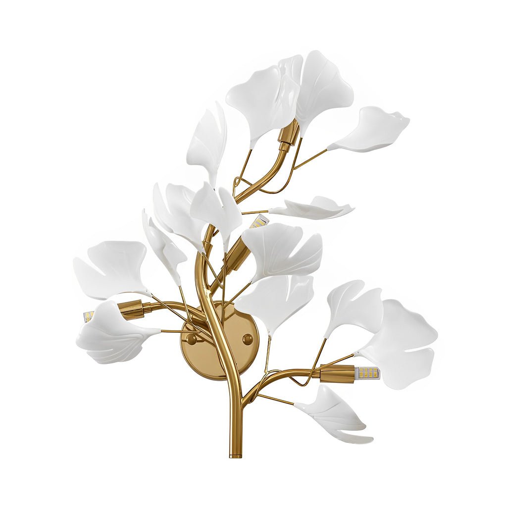Ginkgo Leaf Branch Wall Sconce — Gold Iron, Acrylic, G9, 3-Step Dimming (3000K/4500K/6000K)