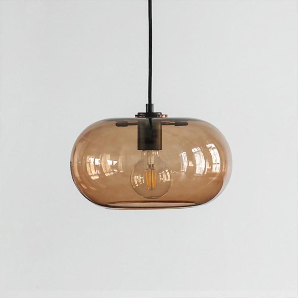 Art Deco Electroplated Glass Mini Pendant — E26/E27, 12" Diameter, 39" Adjustable Cord