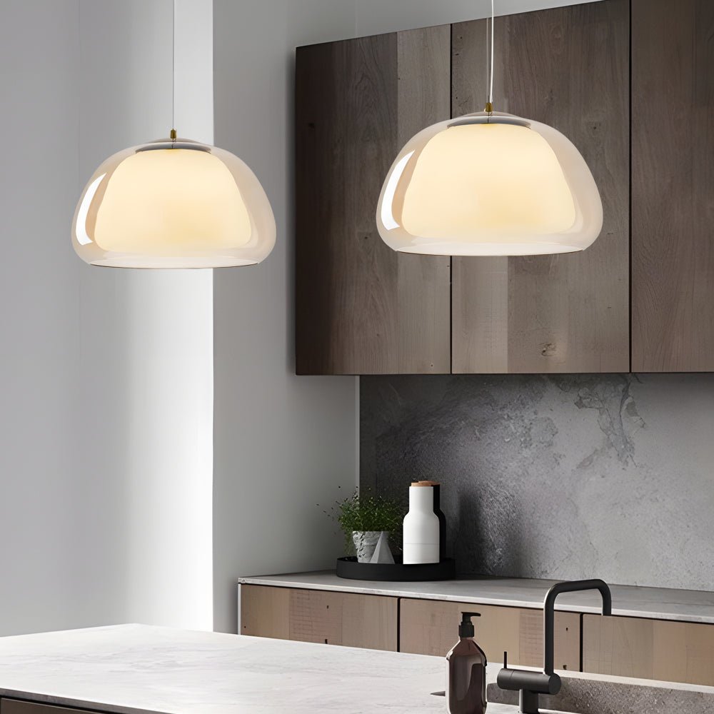 Jelly Glass Mini Pendant — Iron and Glass, Three-Step Dimming, 3000K/4500K/6000K, 9.8" Diameter