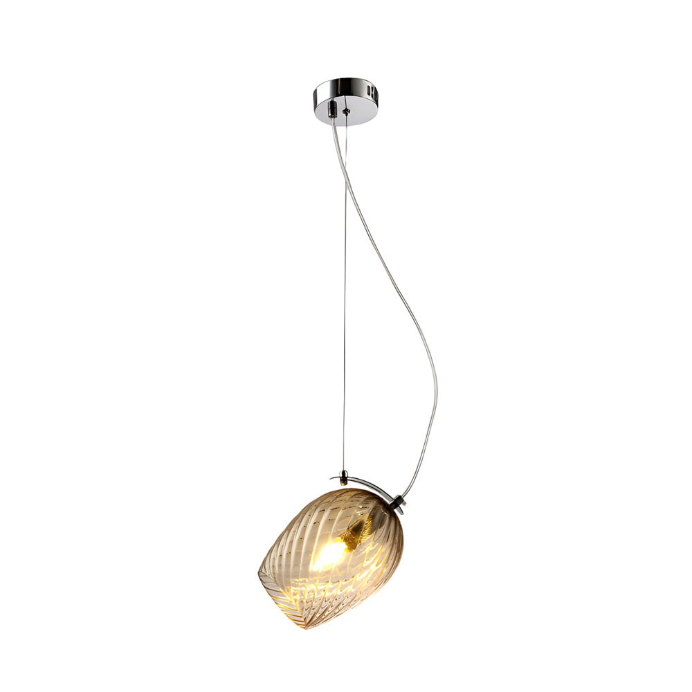 Height Adjustable Nordic Pendant Lights with Minimalist Glass Cup and Flower Bud Design