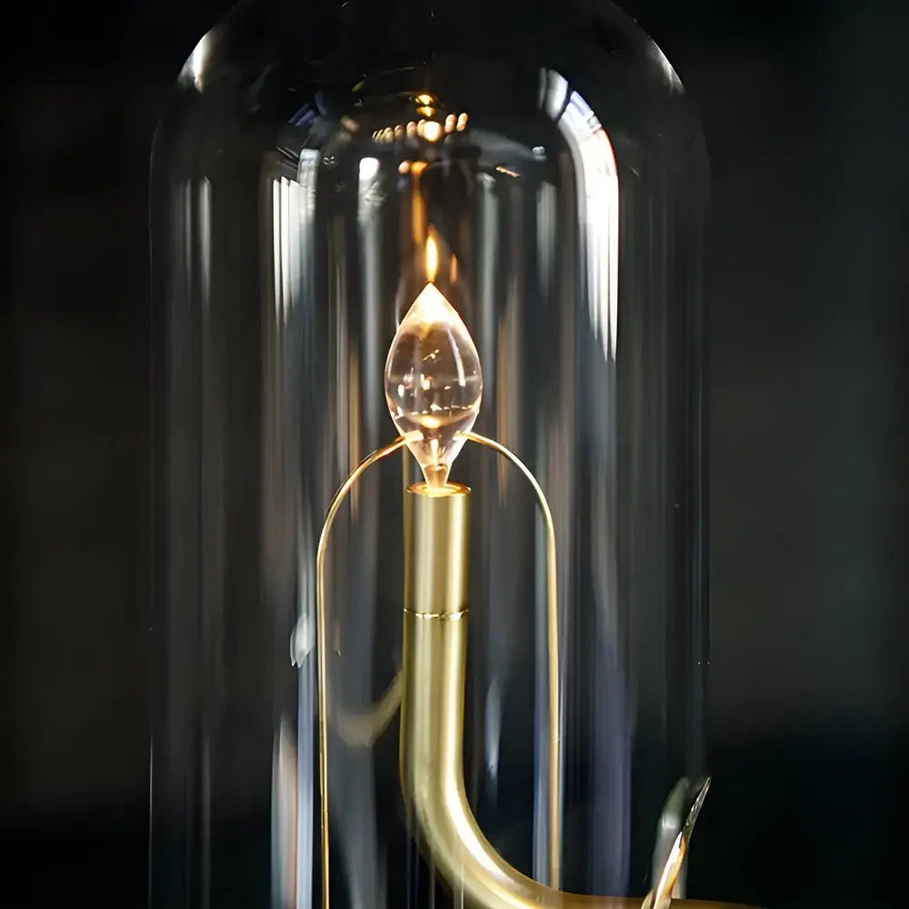 HYMN Accent Table Lamp with Glass Dome - LED Candle Luxe