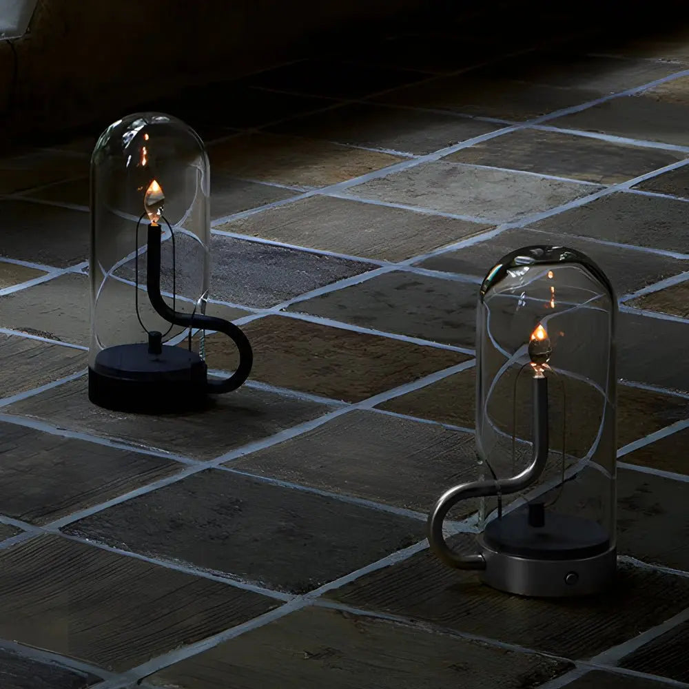 HYMN Accent Table Lamp with Glass Dome - LED Candle Luxe