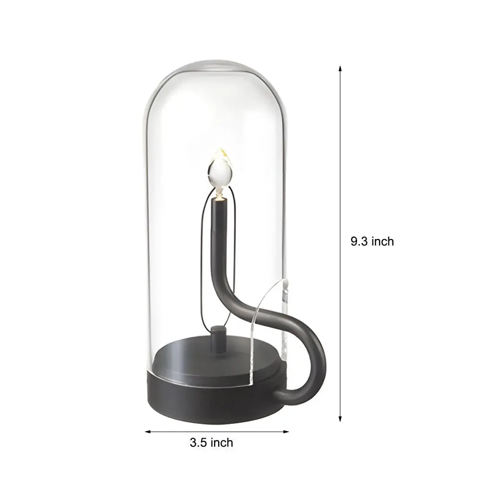 HYMN Accent Table Lamp with Glass Dome - LED Candle Luxe