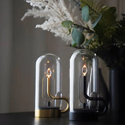HYMN Accent Table Lamp with Glass Dome - LED Candle Luxe