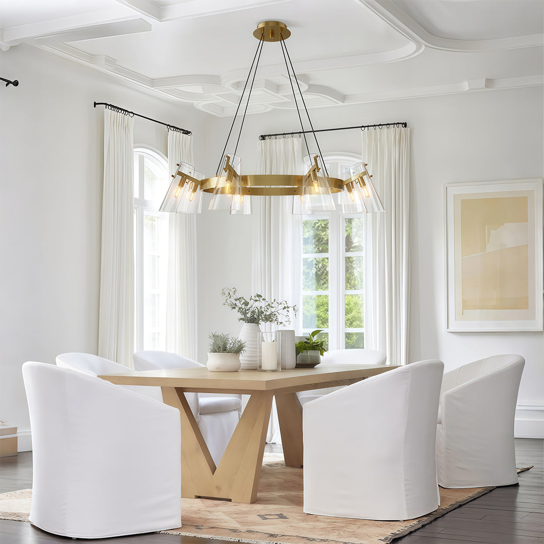Modern Cluster Chandelier — All-Copper Frame, Acrylic Shade, G9, 6- or 8-Light, Copper / Chrome / Black