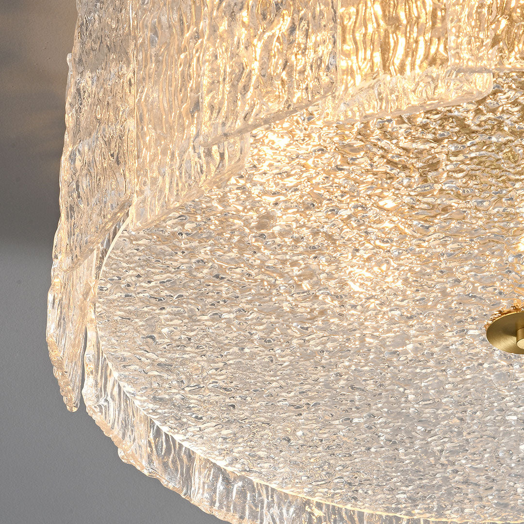 Copper Glass Flush-Mount Ceiling Light — Full Copper Frame, Clear Glass Shade, E14, Modern
