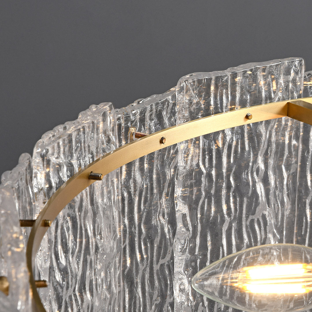 Copper Glass Flush-Mount Ceiling Light — Full Copper Frame, Clear Glass Shade, E14, Modern