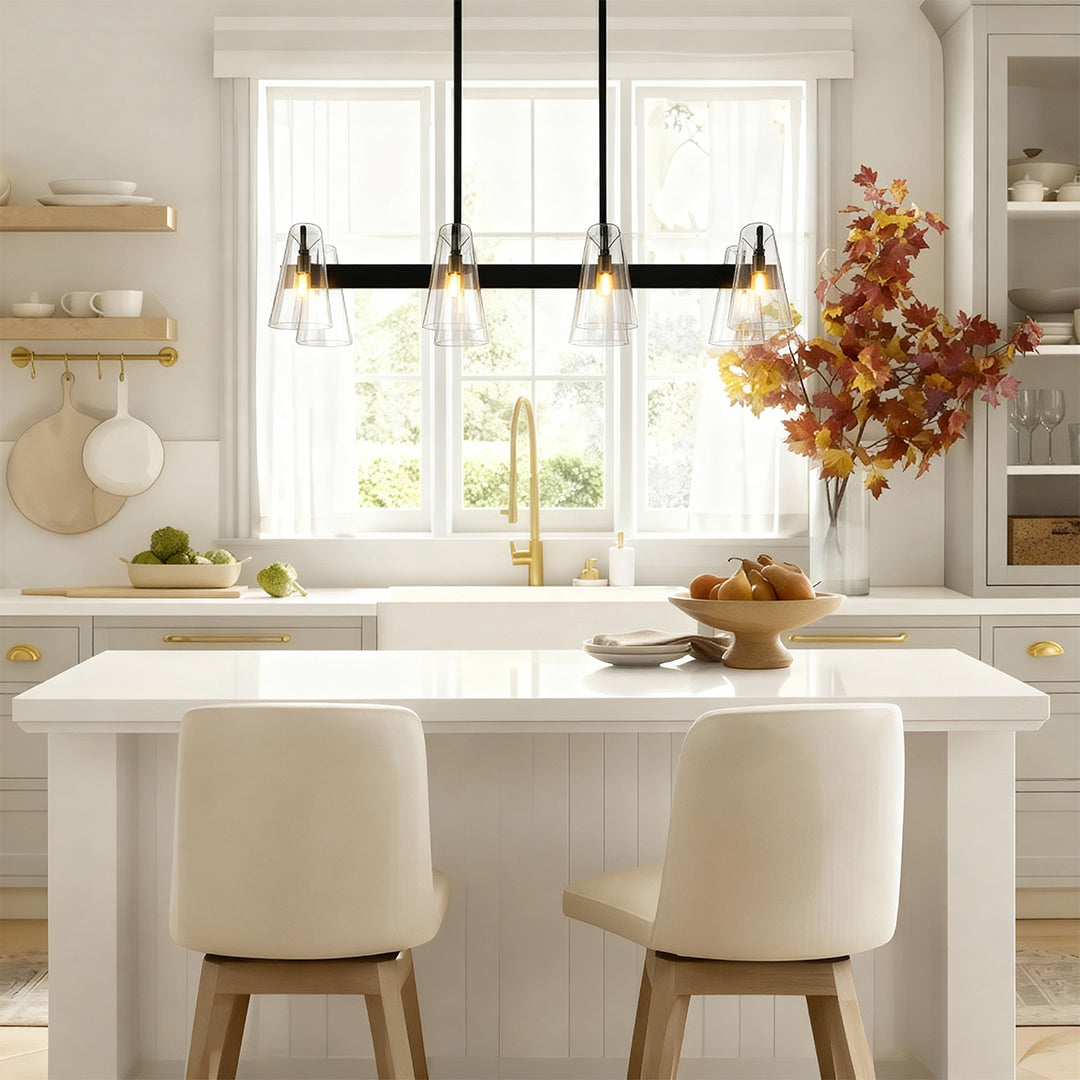 Modern Cluster Chandelier — All-Copper Frame, Acrylic Shade, G9, 6- or 8-Light, Copper / Chrome / Black