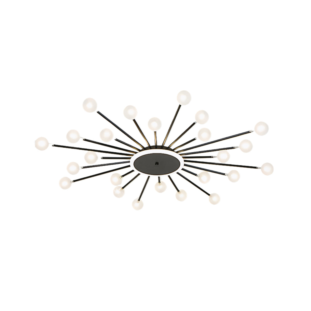 Sputnik Flush-Mount Ceiling Light — Iron and Glass, 18/24/30-Light, 54W–90W, Gold or Black, 3-Step Dimming