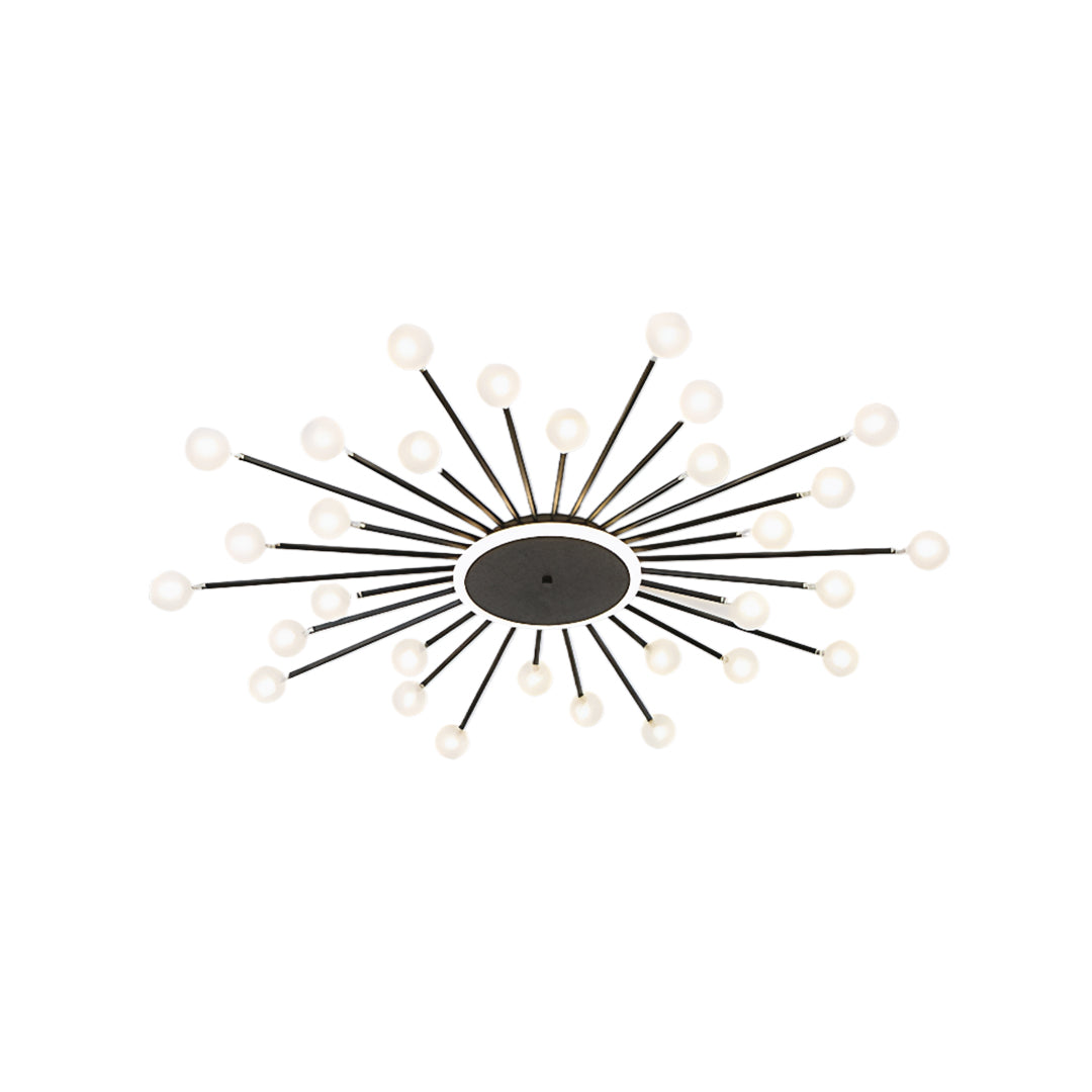 Sputnik Flush-Mount Ceiling Light — Iron and Glass, 18/24/30-Light, 54W–90W, Gold or Black, 3-Step Dimming