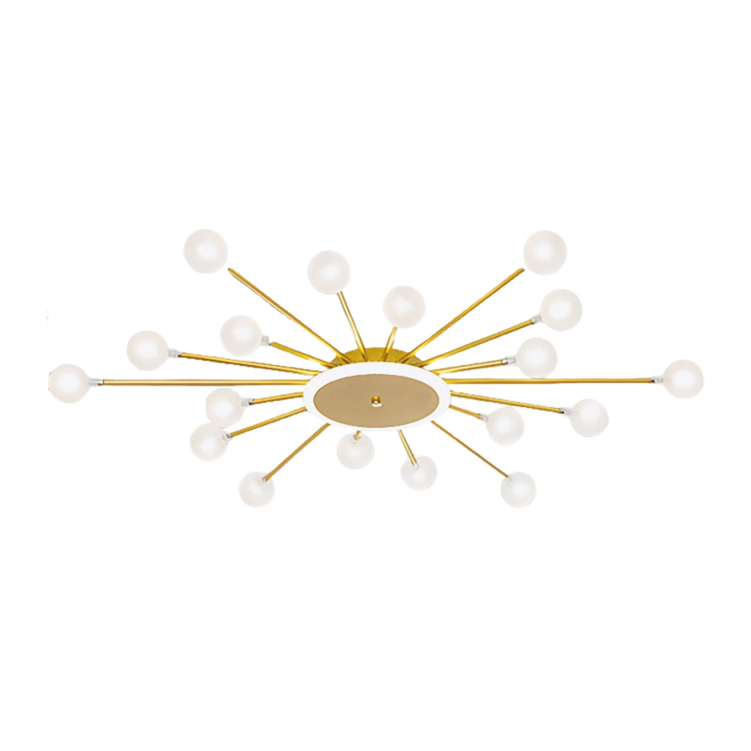 Sputnik Flush-Mount Ceiling Light — Iron and Glass, 18/24/30-Light, 54W–90W, Gold or Black, 3-Step Dimming