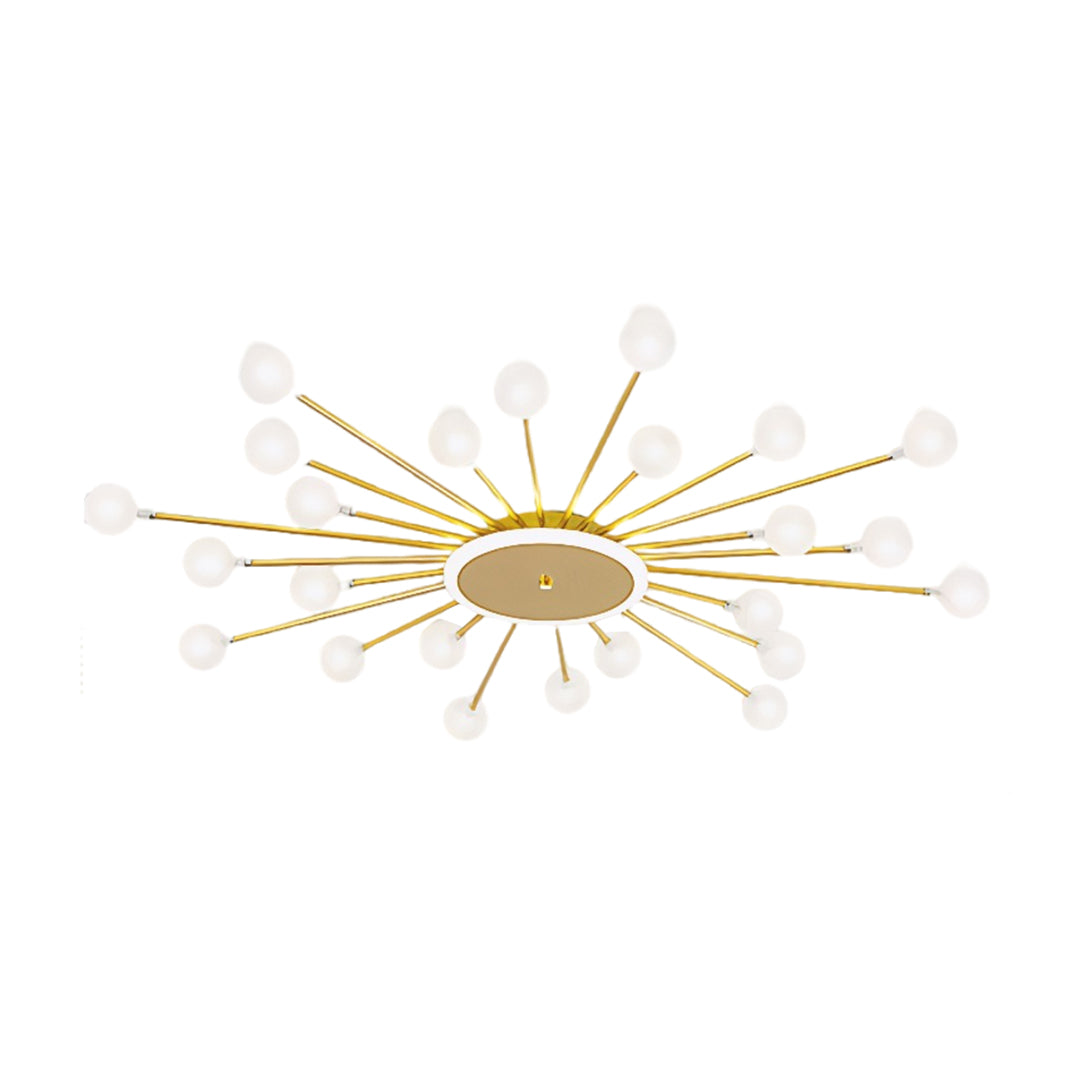 Sputnik Flush-Mount Ceiling Light — Iron and Glass, 18/24/30-Light, 54W–90W, Gold or Black, 3-Step Dimming