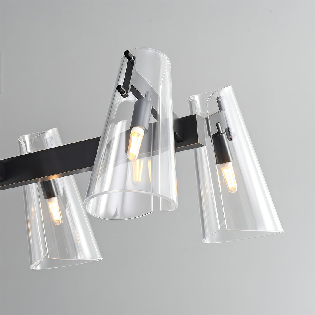 Modern Cluster Chandelier — All-Copper Frame, Acrylic Shade, G9, 6- or 8-Light, Copper / Chrome / Black
