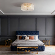 Copper Glass Flush-Mount Ceiling Light — Full Copper Frame, Clear Glass Shade, E14, Modern