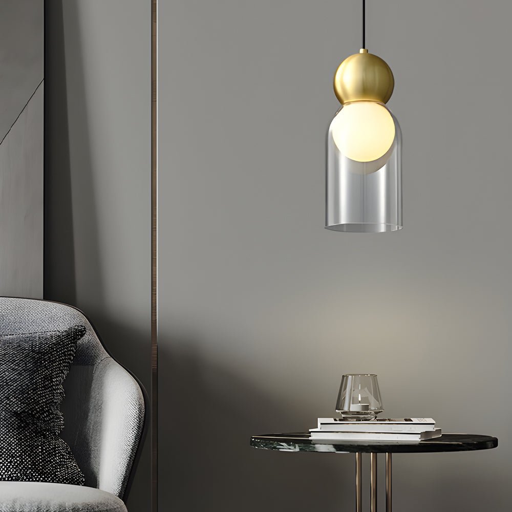 Glass Gourd Mini Pendant — Copper and Glass, E27, 3-Step Dimming (3000K/4500K/6000K), 70.9" Cord