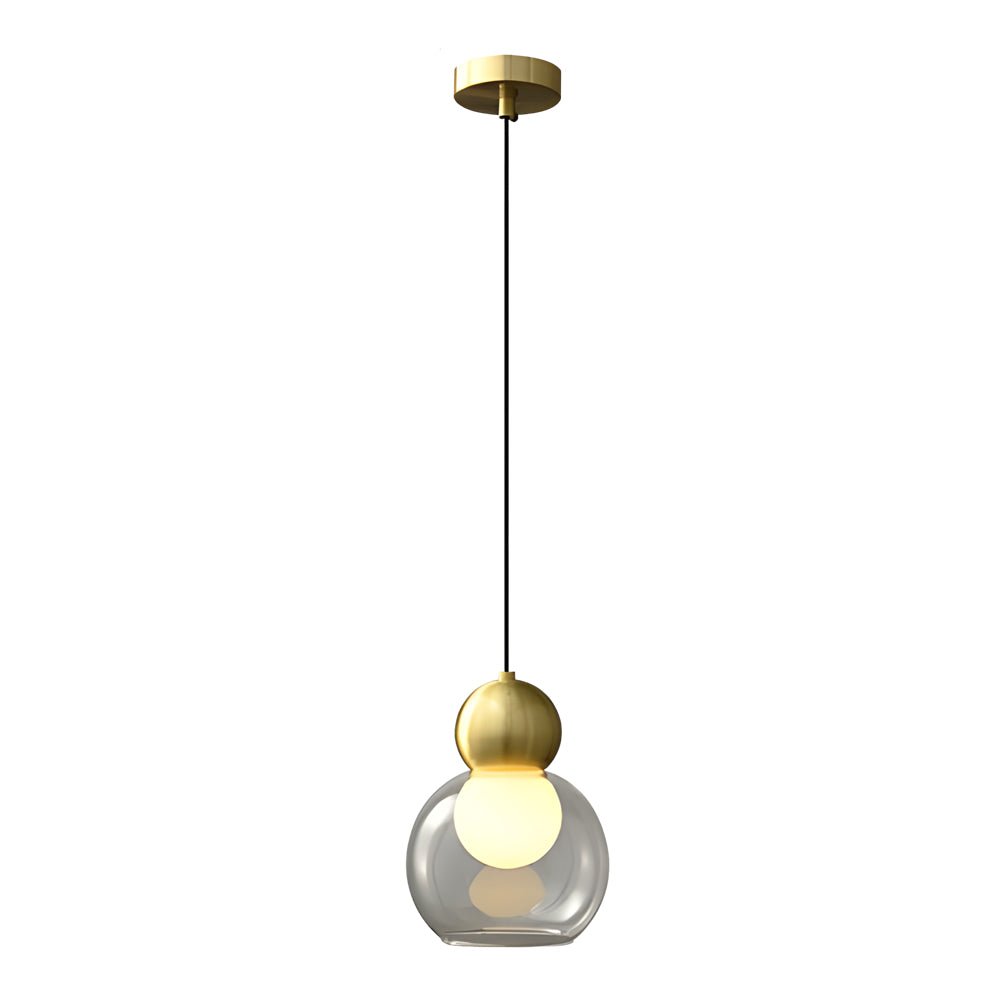 Glass Gourd Mini Pendant — Copper and Glass, E27, 3-Step Dimming (3000K/4500K/6000K), 70.9" Cord