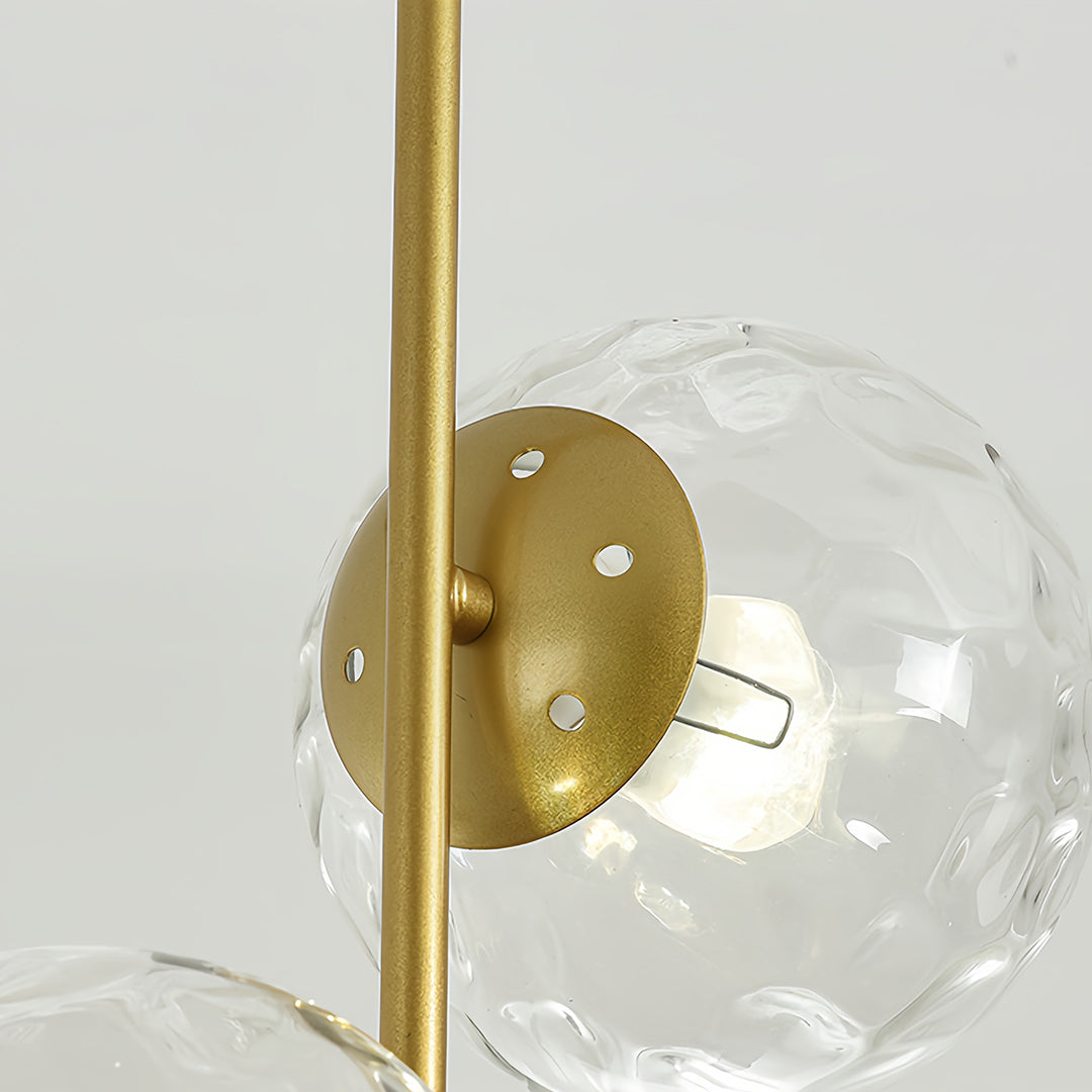 Minimalist Double Globe Pendant — Iron and Glass, 2-Light, G4 5W, 3-Step Dimming, Black or Gold