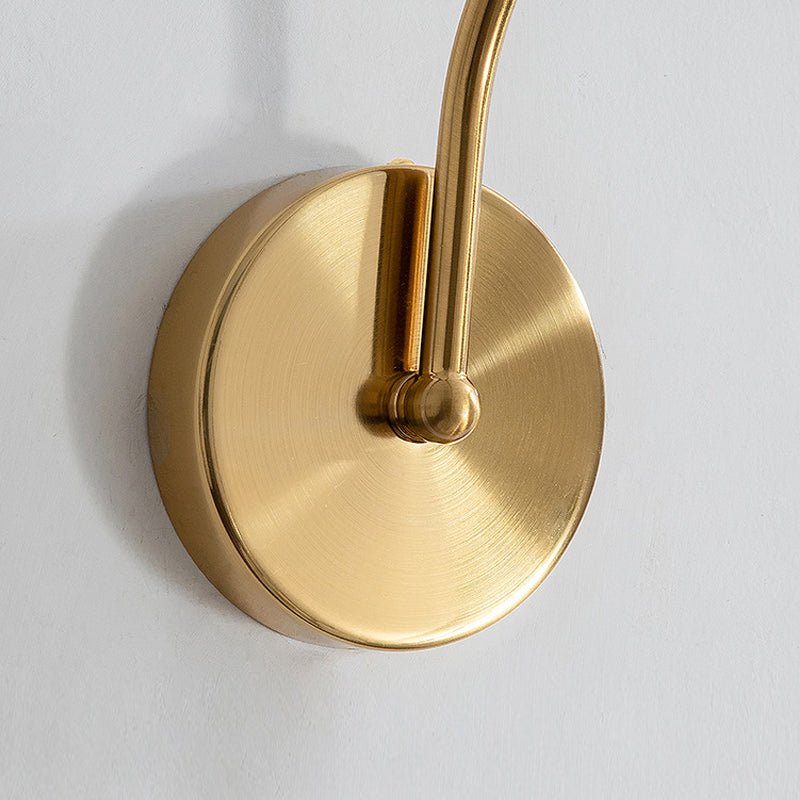 Glass Leaves and Feathers Wall Sconce — Copper Iron, E14, Three-Step Dimming (3000K/4500K/6000K), 7.9"