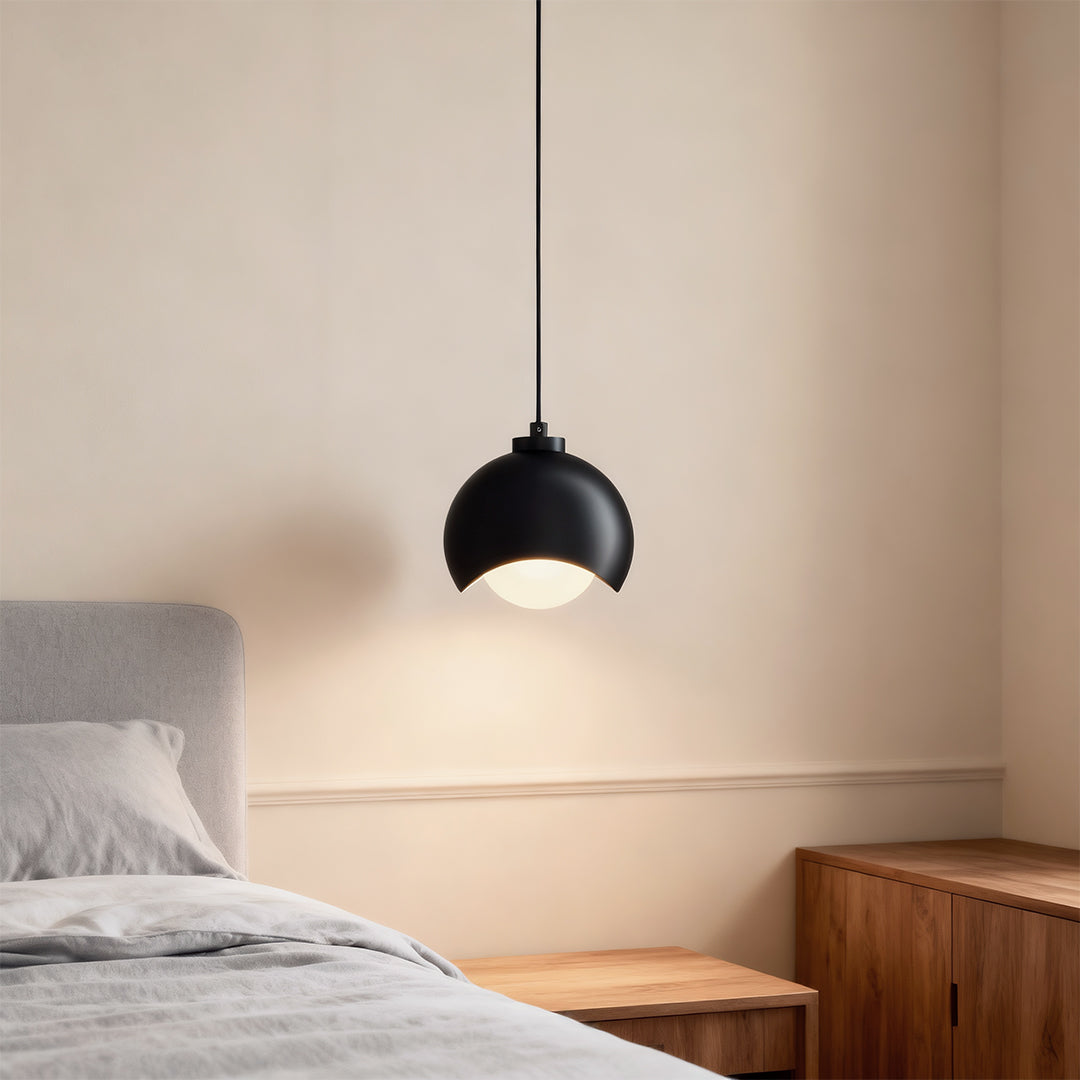 Minimalist Glass Pendant — Brass Frame, Transparent Glass Shade, G9, 1-Light