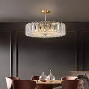 French Luxury Full Copper Semi Flush Mount Glass Lighting Fixture