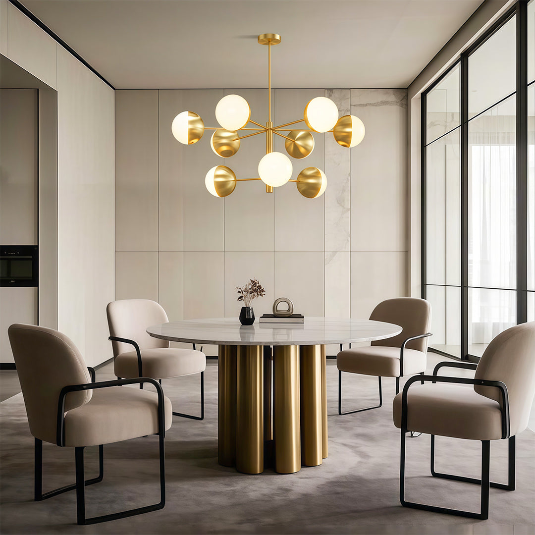 Magic Bean Globe Chandelier — Solid Copper Frame, Clear Glass Shades, G9, 35.4" / 39.4" / 43.3"