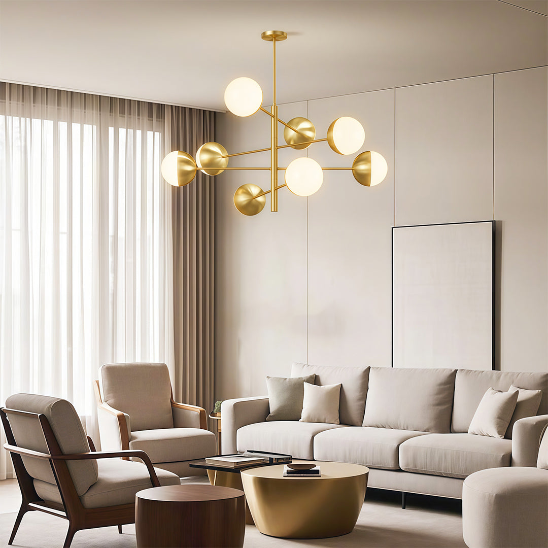 Magic Bean Globe Chandelier — Solid Copper Frame, Clear Glass Shades, G9, 35.4" / 39.4" / 43.3"