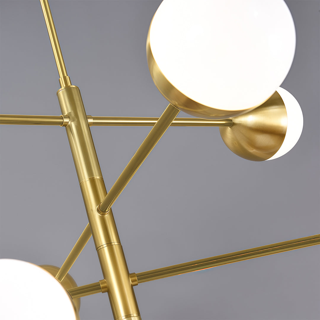 Magic Bean Globe Chandelier — Solid Copper Frame, Clear Glass Shades, G9, 35.4" / 39.4" / 43.3"