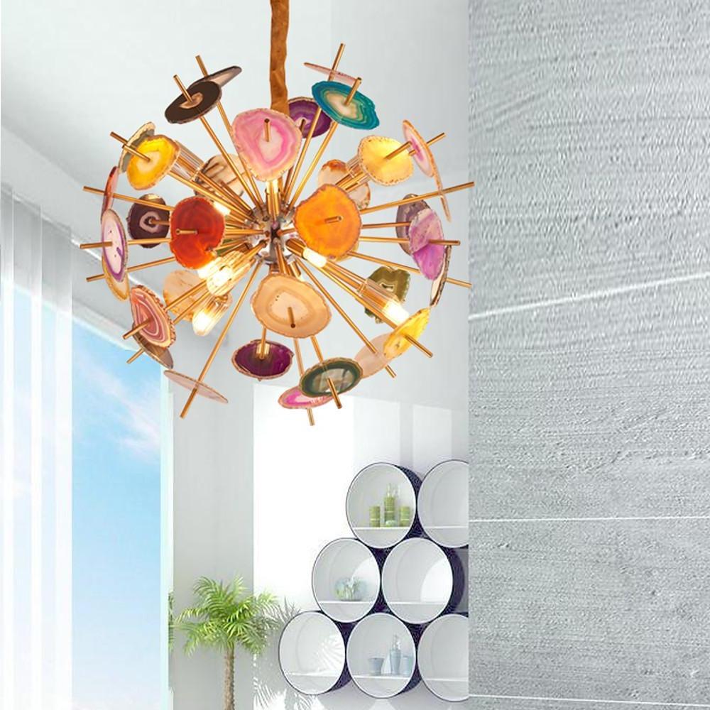 3-Globe Colorful Chandelier — Modern LED, G9, 12-Light or 24-Light, 24"–31" Diameter