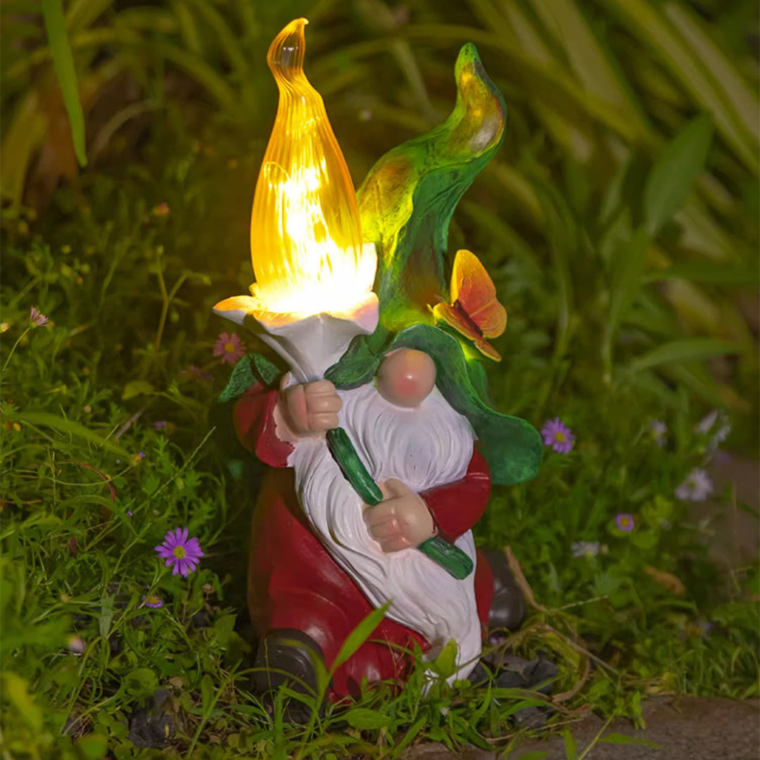 Solar Gnome Garden Novelty Lights — Resin, LED, Dusk-to-Dawn, IP44, 4 Designs