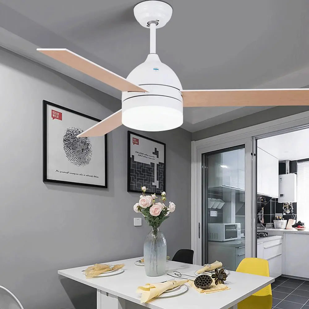 Nordic Ceiling Fans with Lights - Electroplated Metal and Acrylic LED Design Luxe