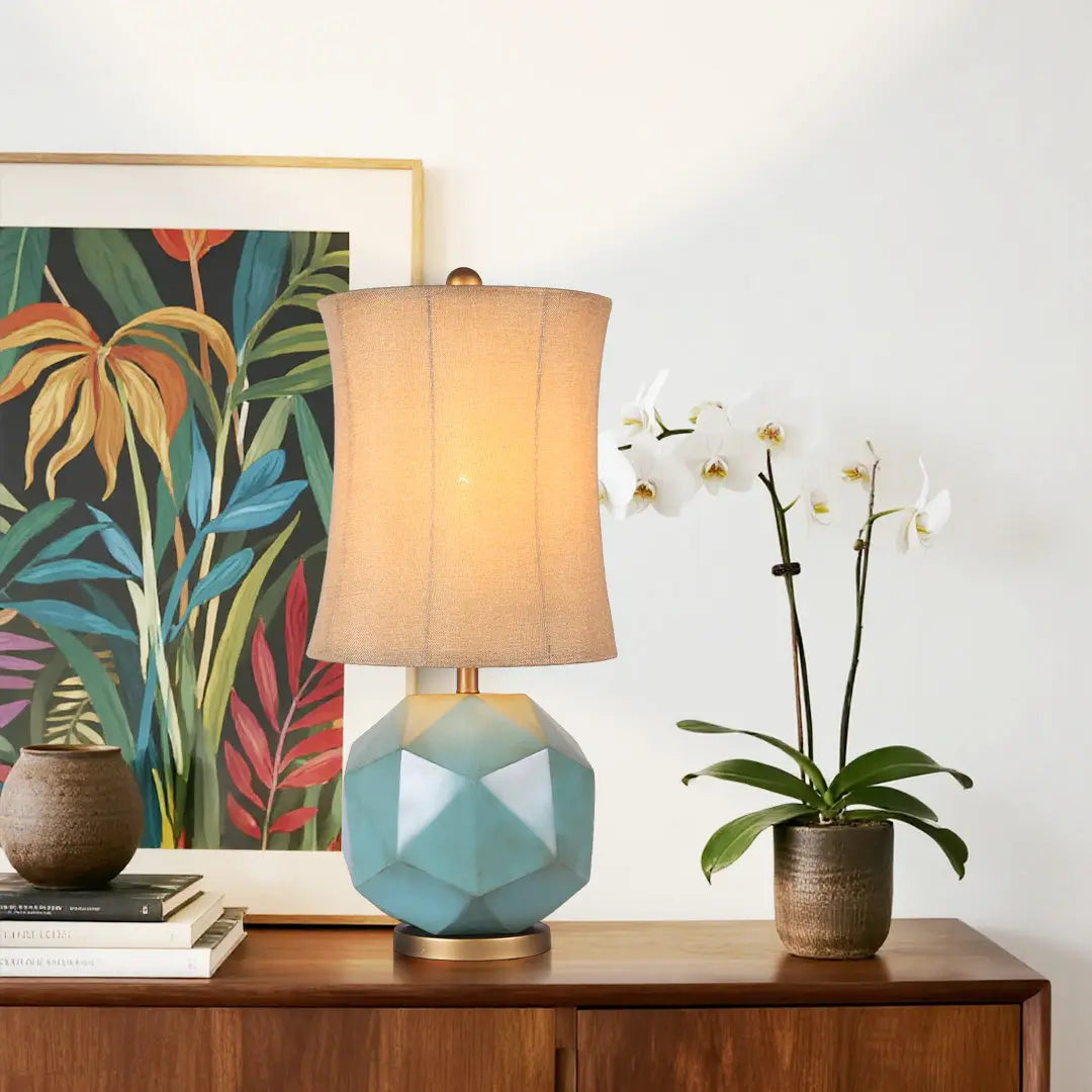 Stylish Modern Industrial Table Lamps - Decorative Fabric Lighting Luxe