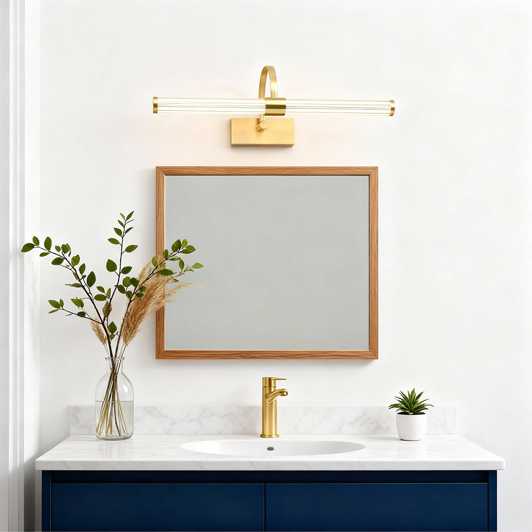 Minimalist Solid Copper Vanity Light Bar — LED, 18W/24W, 450mm & 600mm, Copper or Black