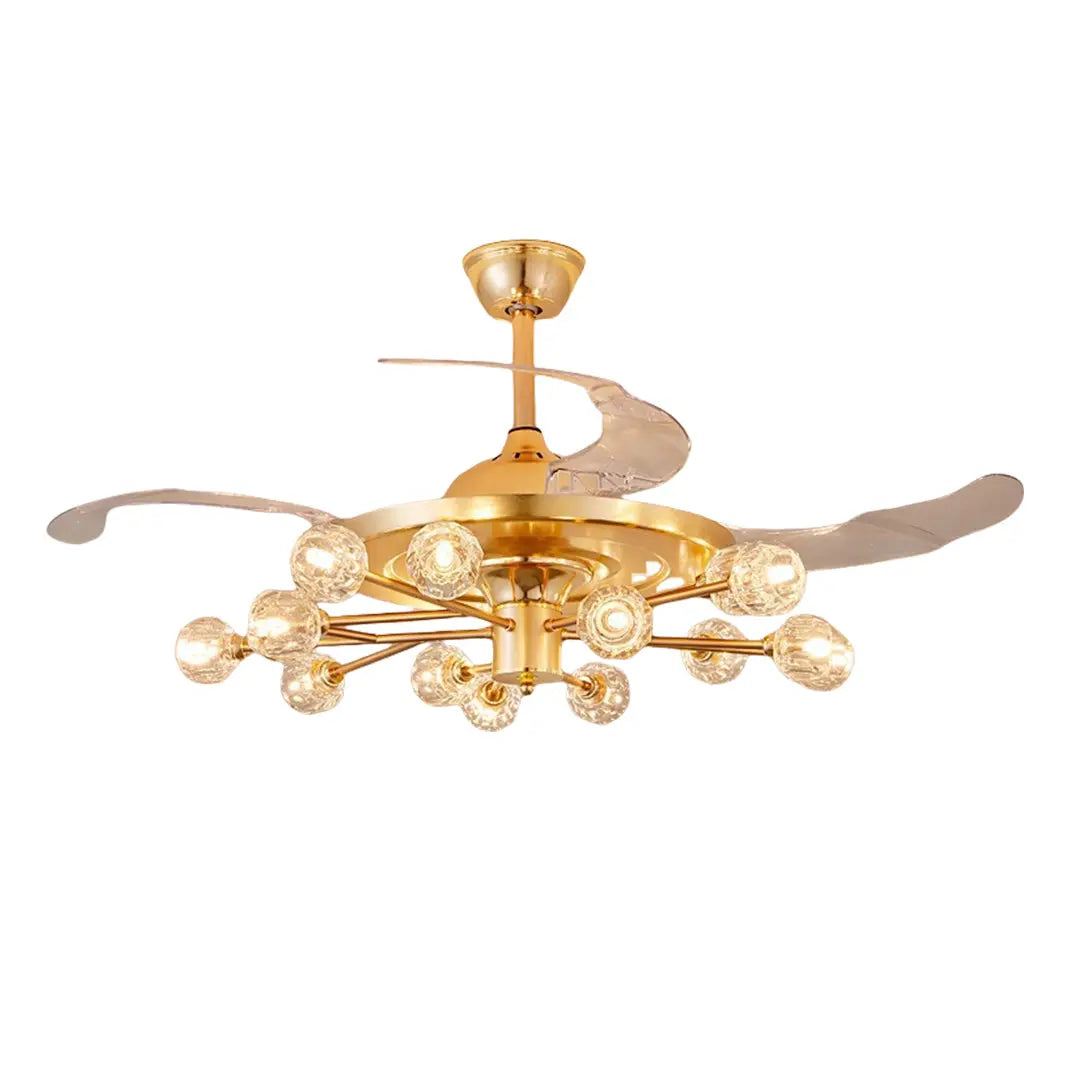 Norse Crystal Invisible Ceiling Fan with Multiple Lights Luxe