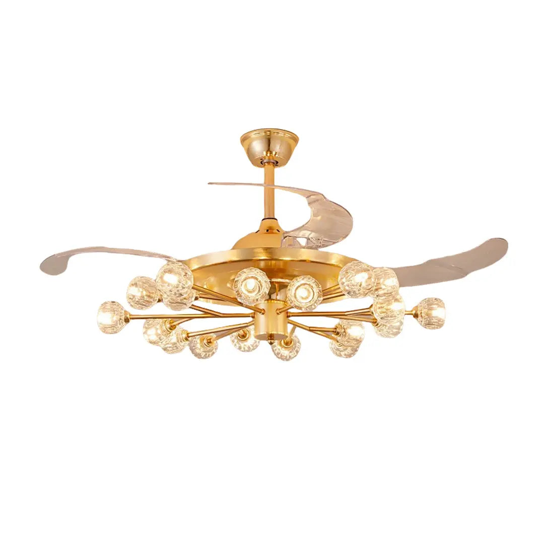 Norse Crystal Invisible Ceiling Fan with Multiple Lights Luxe