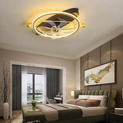 Industrial Gold Flush Mount Ceiling Fans with Remote Control and LED Lighting Luxe