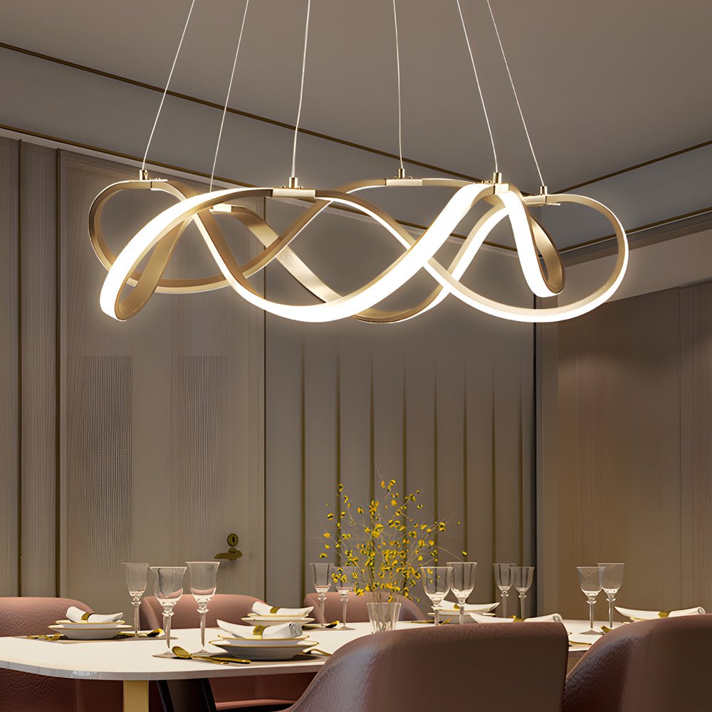gold geometric chandelier modern round dimmable led in aluminum