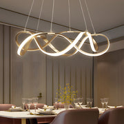 gold geometric chandelier modern round dimmable led in aluminum