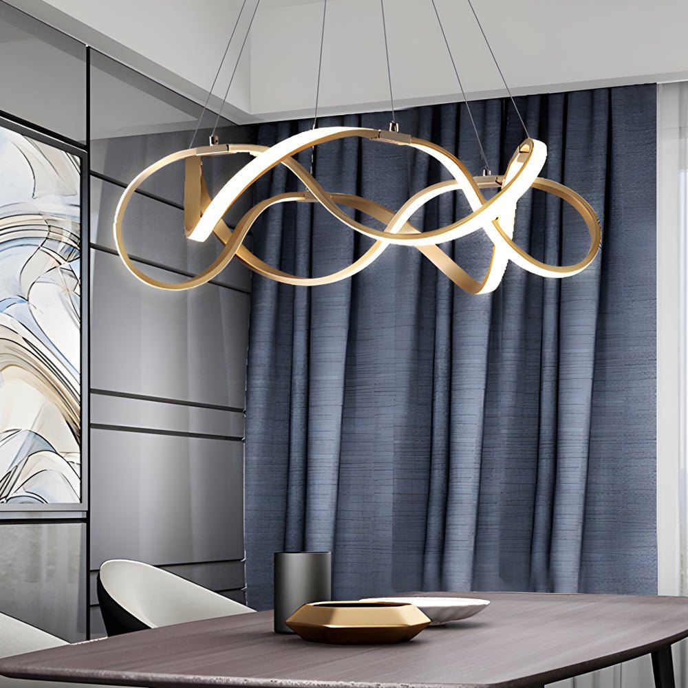 gold geometric chandelier modern round dimmable led in aluminum