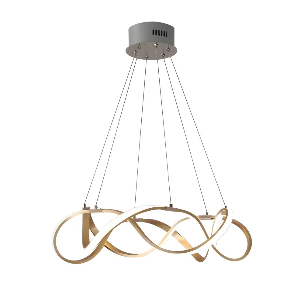 gold geometric chandelier modern round dimmable led in aluminum