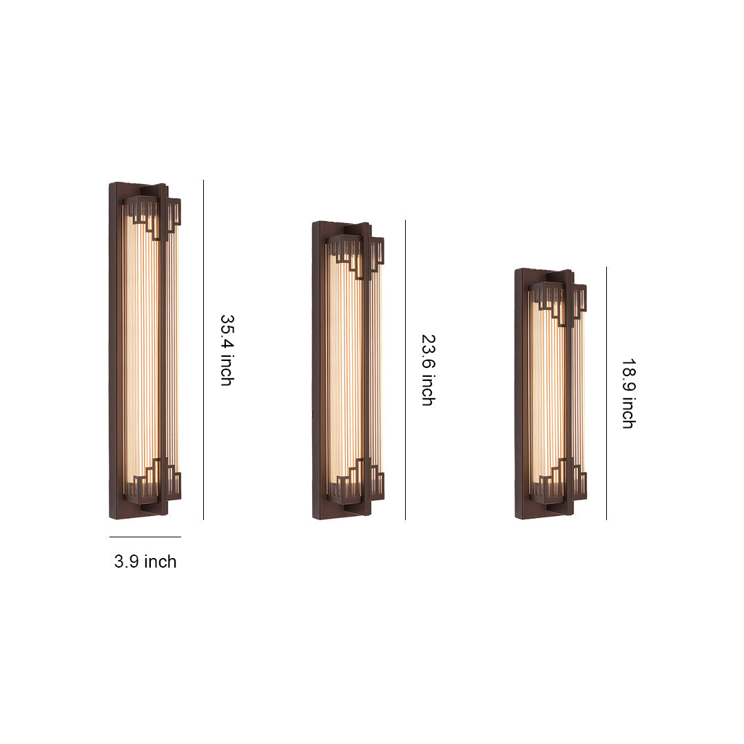 Linear Outdoor Wall Sconce — Stainless Steel, LED, IP54, 19" / 24" / 35"
