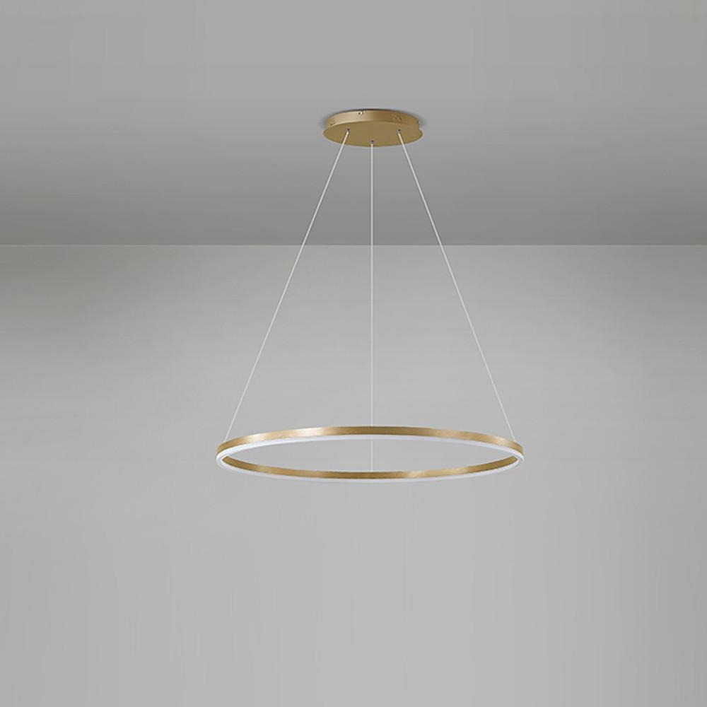 Modern Black LED Ring Chandelier — Aluminum, Acrylic Diffuser, Three-Color Dimmable, 16"/24"/31"