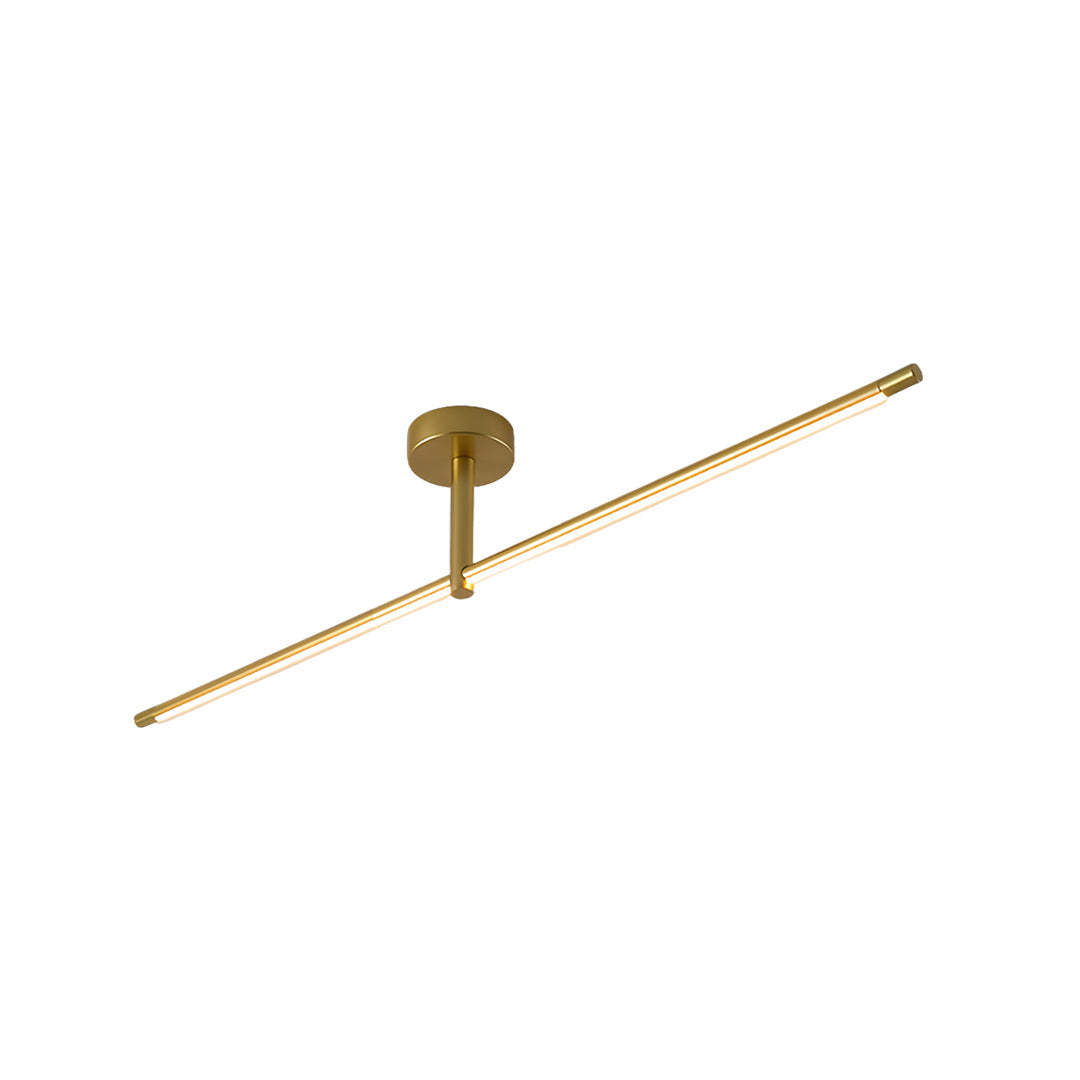 Minimalist Linear Semi-Flush Mount — Aluminum & Wrought Iron, Acrylic Shade, 12W–24W LED, 68cm–128cm